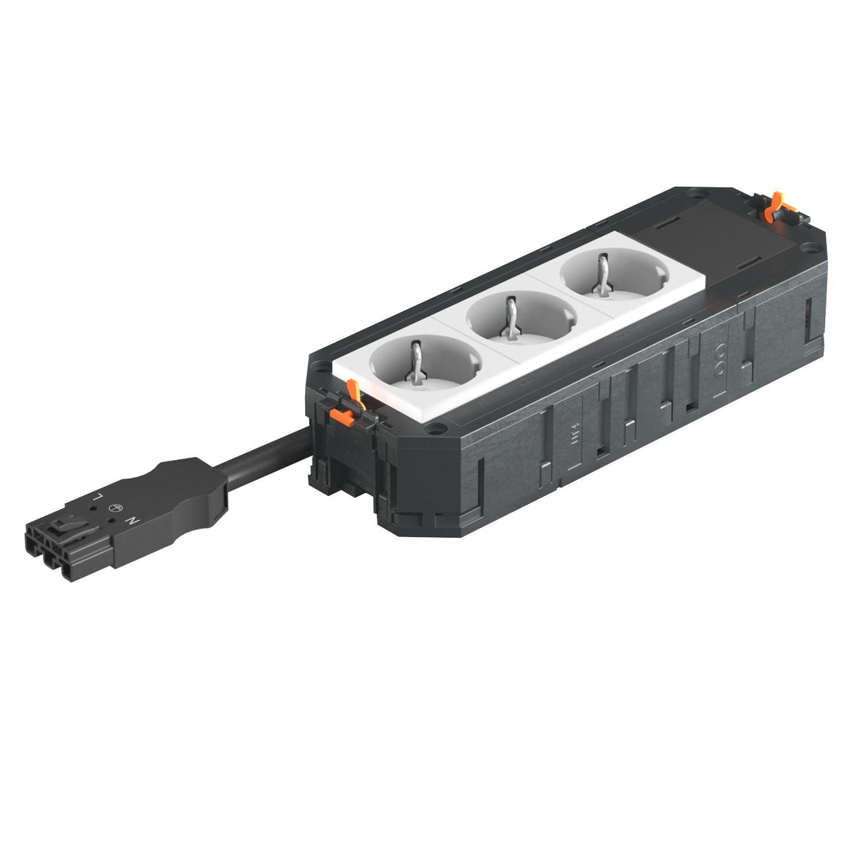 BETTERMANN Gerätebecher bestückt 3-fach UTC4 W W3 218mm SystemSteckverb 2,5mm