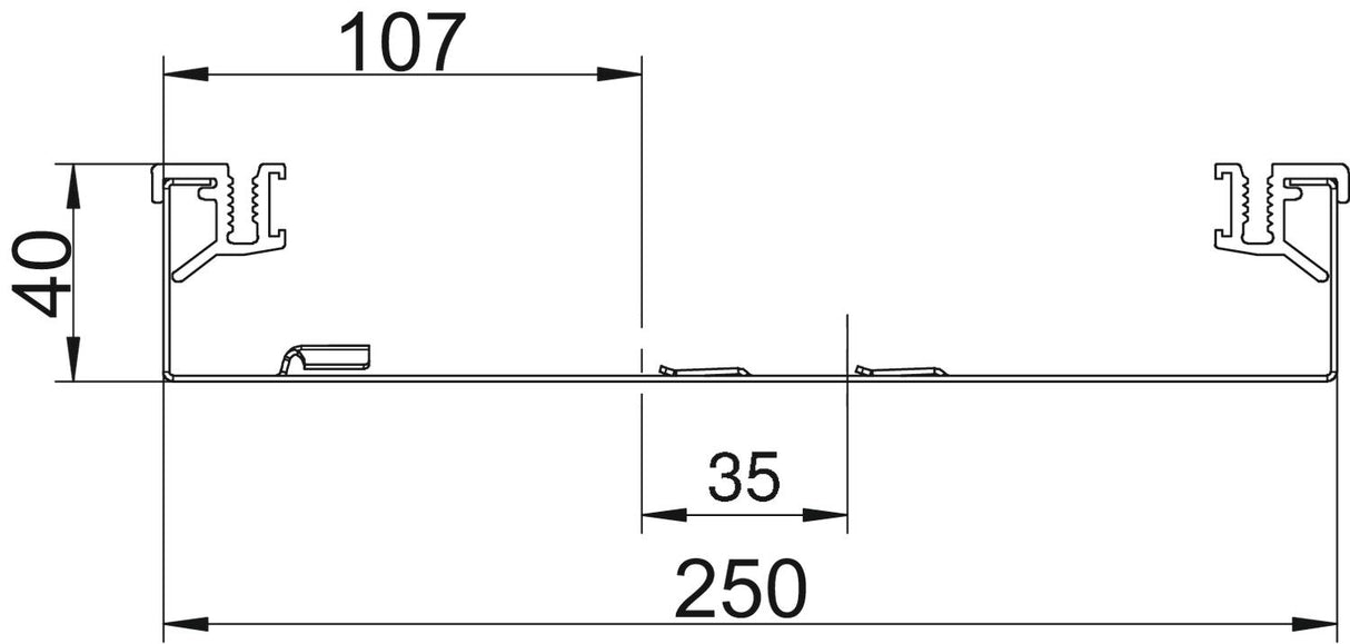 BETTERMANN Aufbodenkanal UT ST AIKA U 25040 250x40x2400mm