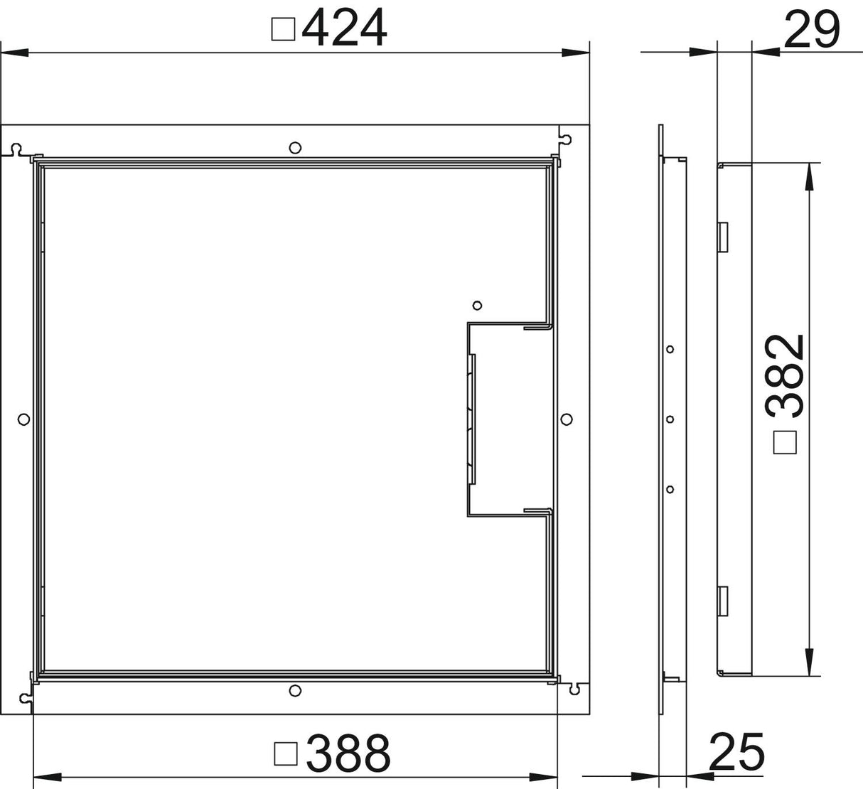 BETTERMANN Kassettenrahmen VA quadrat RKS V3 25 25mm 23mm trocken