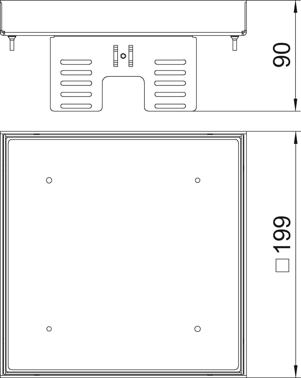 BETTERMANN Kassette VA quadrat 200mm RKN2 UZD3 4VS20