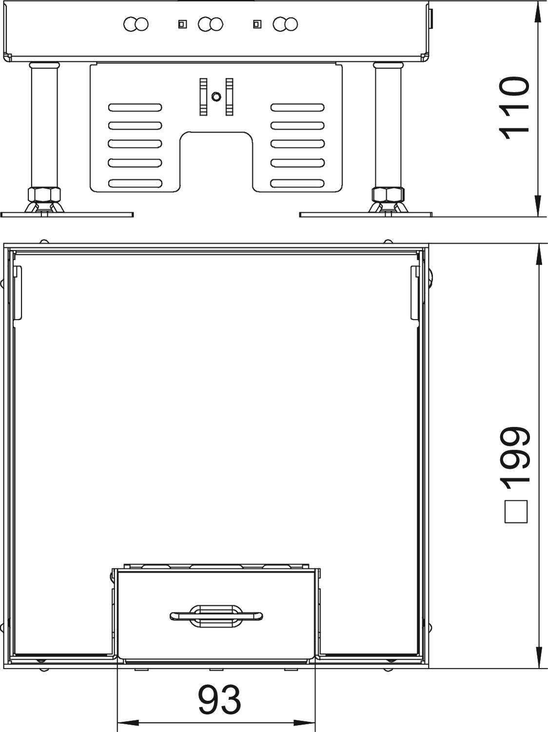 BETTERMANN Kassette nivellierbar Ms RKSN2 4 MS 25 quadrat 200mm 110-155mm