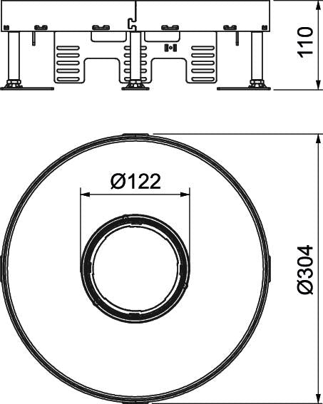 BETTERMANN Kassette nivellierbar VA rnd RKFR2 9 V25 305mm 110-155mm