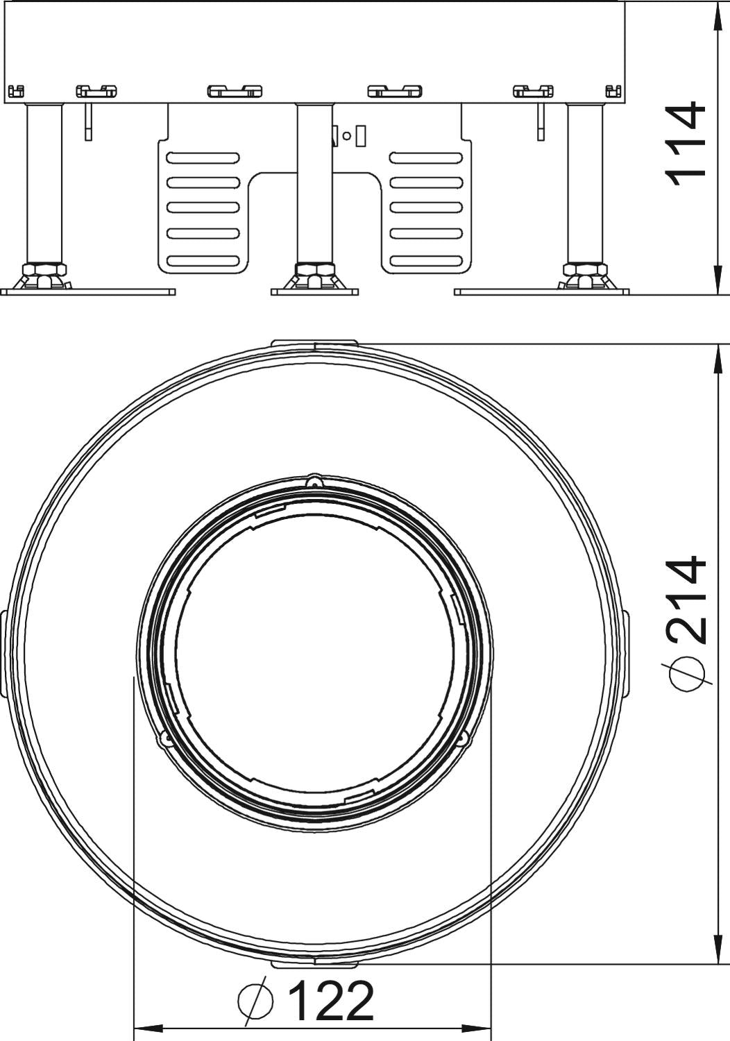 BETTERMANN Kassette nivellierbar VA rnd RKFR2 4 SL2V2 25 215mm 109-159mm