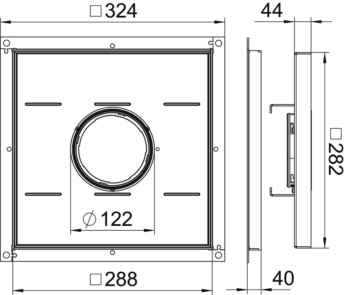 BETTERMANN Kassettenrahmen VA quadrat RKF2 SL2 V2 40 40mm 34mm