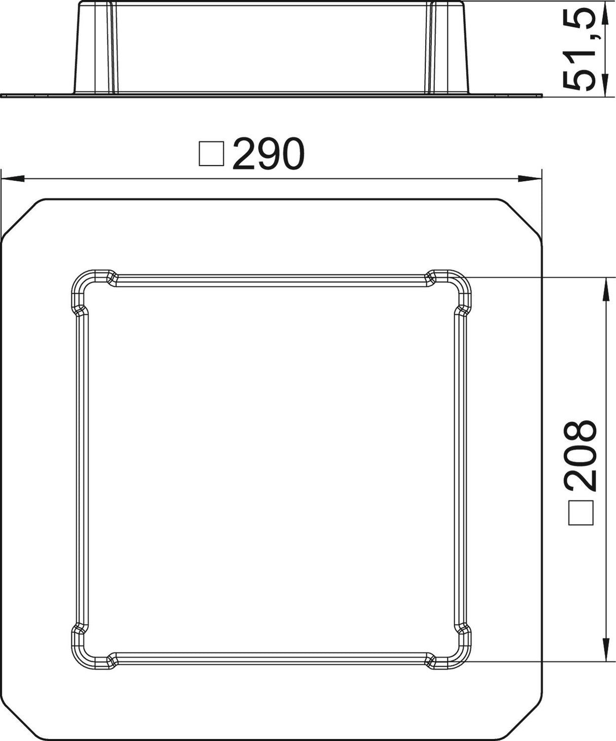 BETTERMANN Schalkörper quadrat SK HB 201X201 201x201x50mm