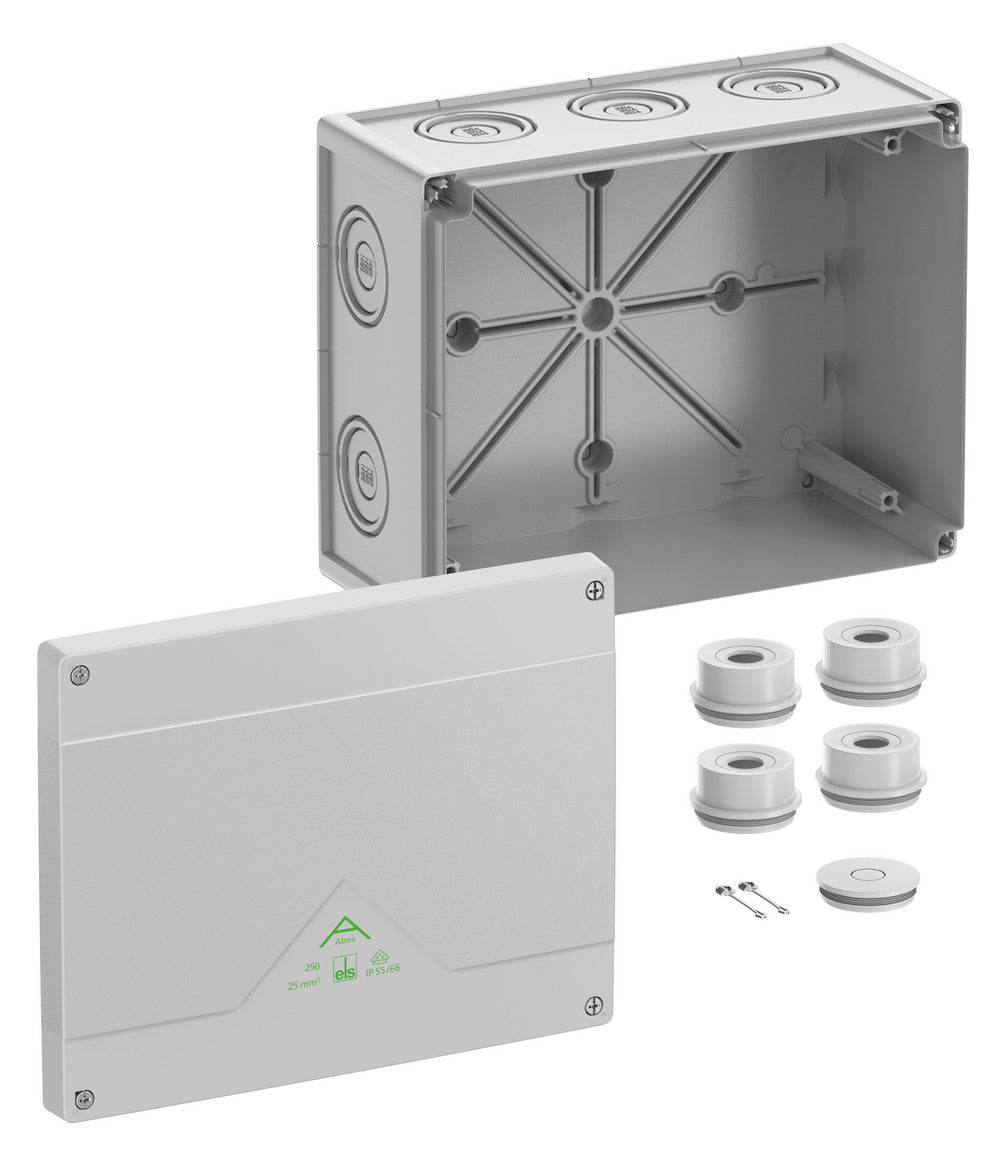 SPELSBERG Abzweigkasten 202x252mm Kst gr Abox 250-L IP55 IK07 hfr