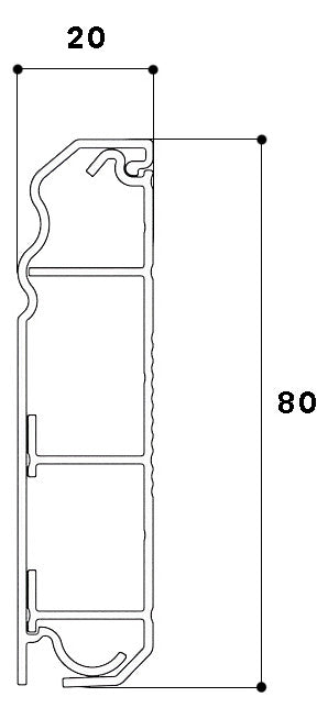 GGK Sockelleistenkanal Kst 80x20x2000mm 4D 20x80 BP aws