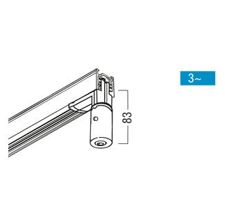 ZUMTOBEL Pendeladapter ws 3x0,75qmm 83mm 3CU ADAPT ANSCHL-GEH WH