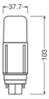 LEDVANCE LED-Röhrenlampe G24D 5,5W 3000K DULUX LED D13 VT EM & AC MAINS V 5. ws