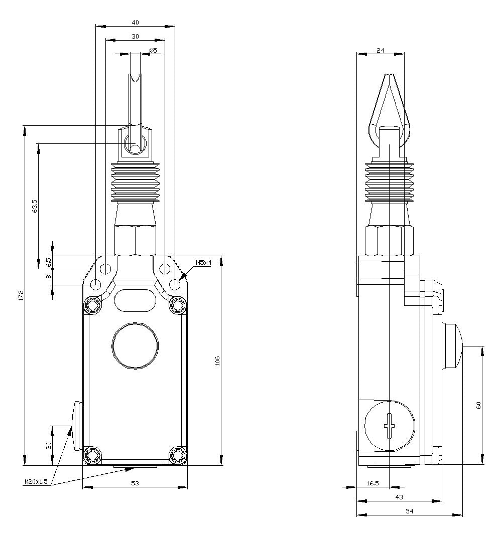 SIEMENS Seilzugschalter 25m 1S 1Ö IP65 3SE7150-1BD00