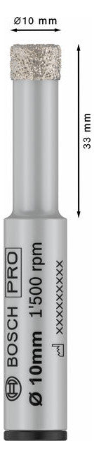 BOSCH-EW Diamant-Bohrkrone 10x33mm PRO CERAMIC DRY Steckachse 13 mm