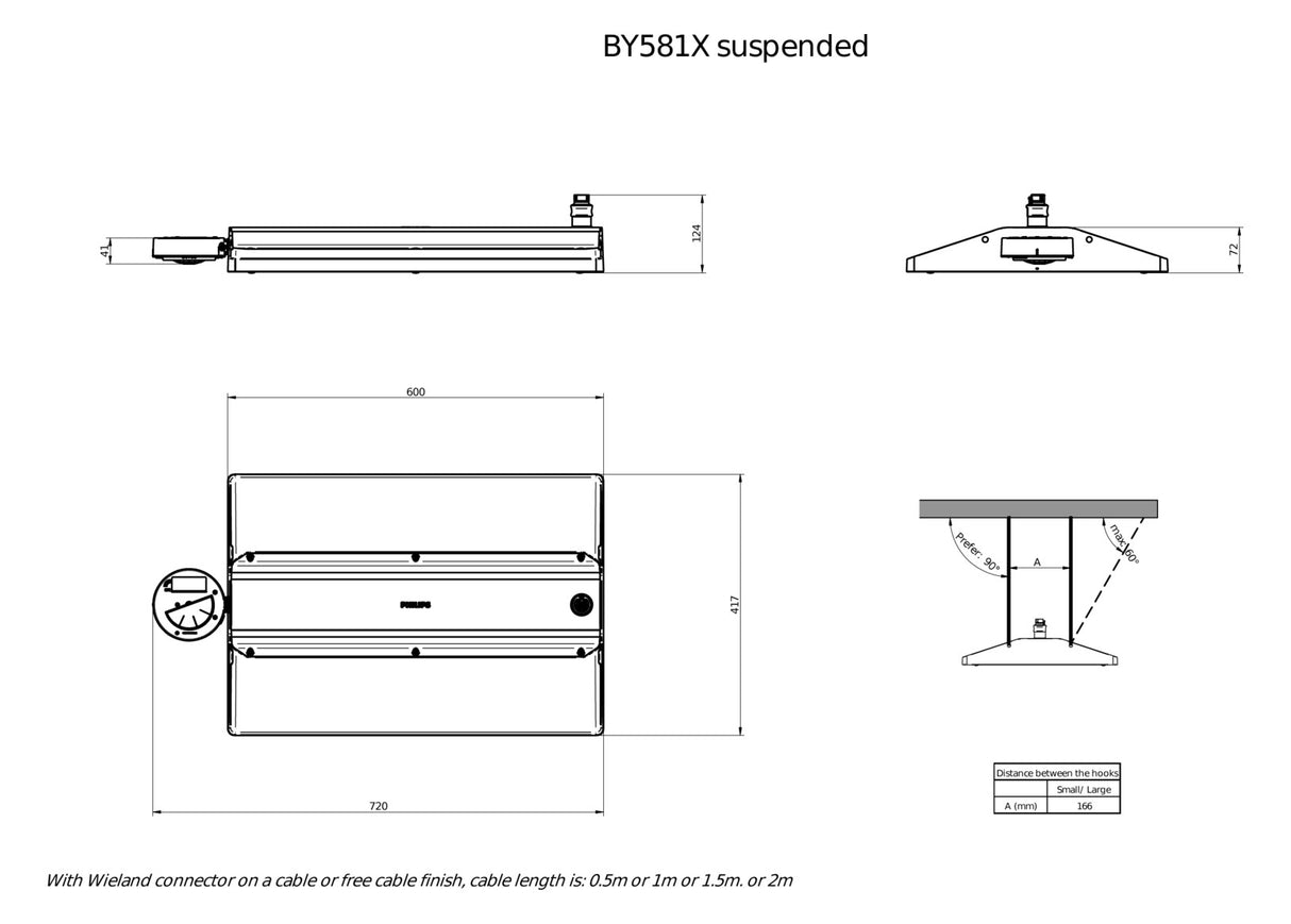 PHILIPS-LICHT LED-Hallenleuchte 144W sym Gentlespace BY581X 250S/840 SIA WB GC SI