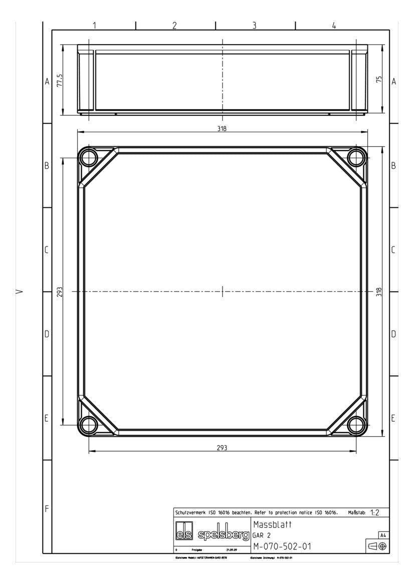 SPELSBERG Rahmenerweiterung Kst GAR 2 75x320x75mm