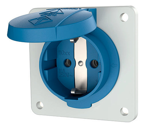 MENNEKES Anbausteckdose IP54 75x75mm ger 11011F bl Kst schraubl.Kl hfr