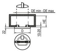 RIDI LED-Einbaustrahler 23W Konv 1LED ws SARA290 NDWS830840OS285 3000-4000K ws
