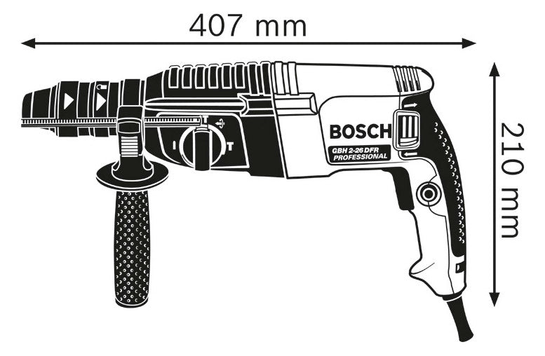 BOSCH-EW Bohrhammer 830W SDSplus 2,9kg Professional GBH 2-26 F Beton= 26mm