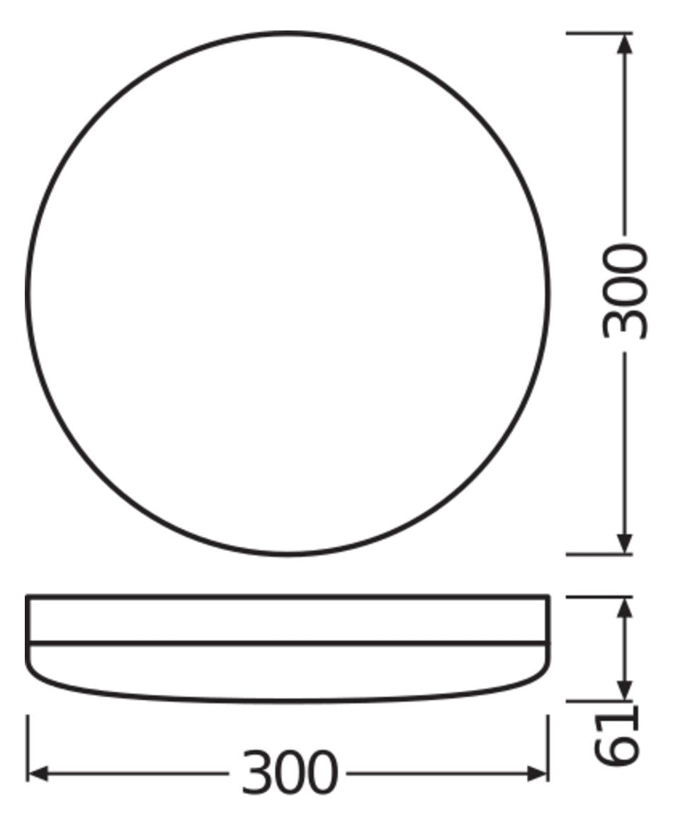 LEDVANCE LED-Kunststoffleuchte 24W 4000K SF COMPACT IK10 300 24 W 4000 K IP6 1920