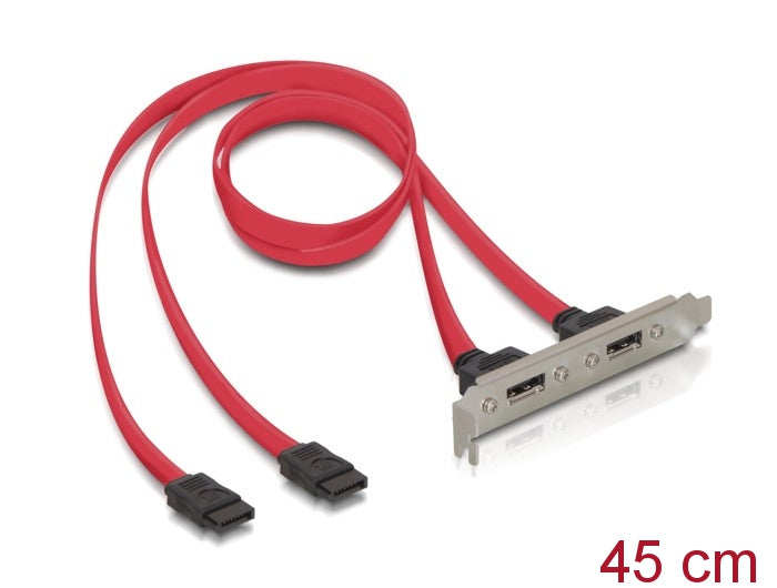 Delock Slotblech intern 2x SATA zu 2x eSATA extern