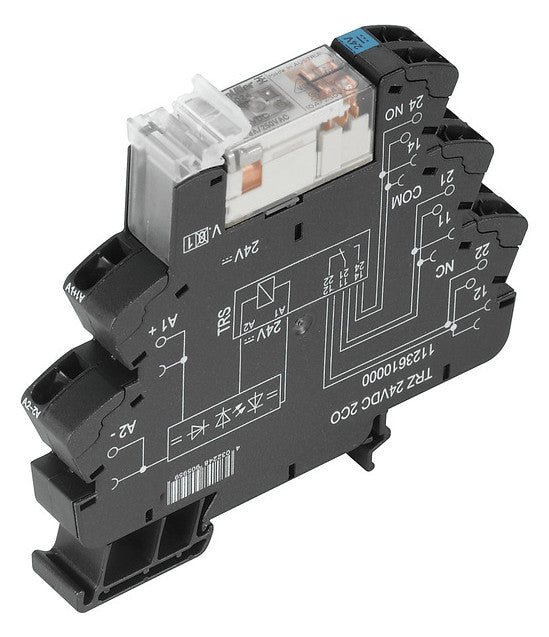 WEIDMÜLLER Schaltrelais 2W IP20 Federzug TRZ 24VDC 2CO 6,4x90x88mm