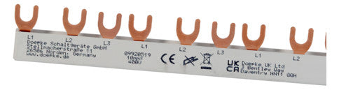 DOEPKE Phasenschiene 3ph 17,5mm 212mm EV-S G 3.12.120E 10qmm 63A Gabel isol