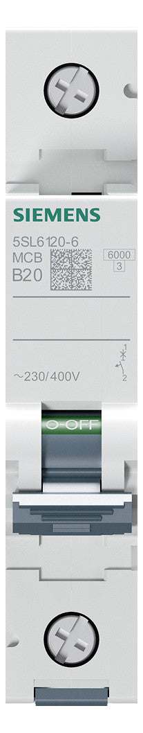 SIEMENS Leitungsschutzschalter UC B 20A 5SL6120-6 1p 400V 1TE 50Hz IP20