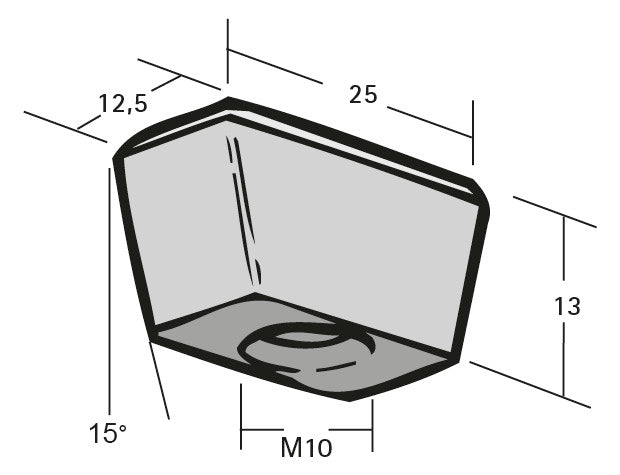 Walraven Verbunddeckenabhänger Britclips 12x25x12 M10 15 Grad | 6213010