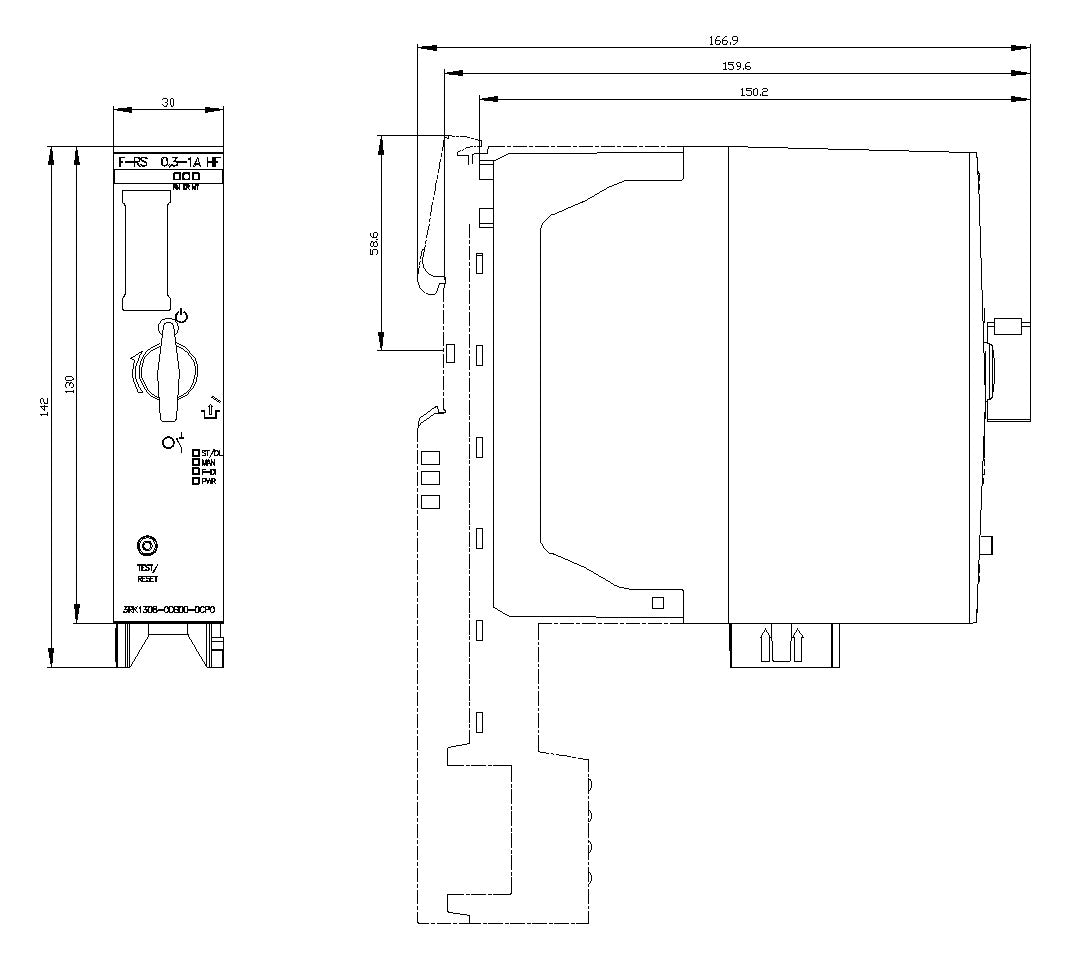 SIEMENS Wendestarter 0,25kW DC 1A 0,3-1A 3RK1308-0DB00-0CP0 IP20