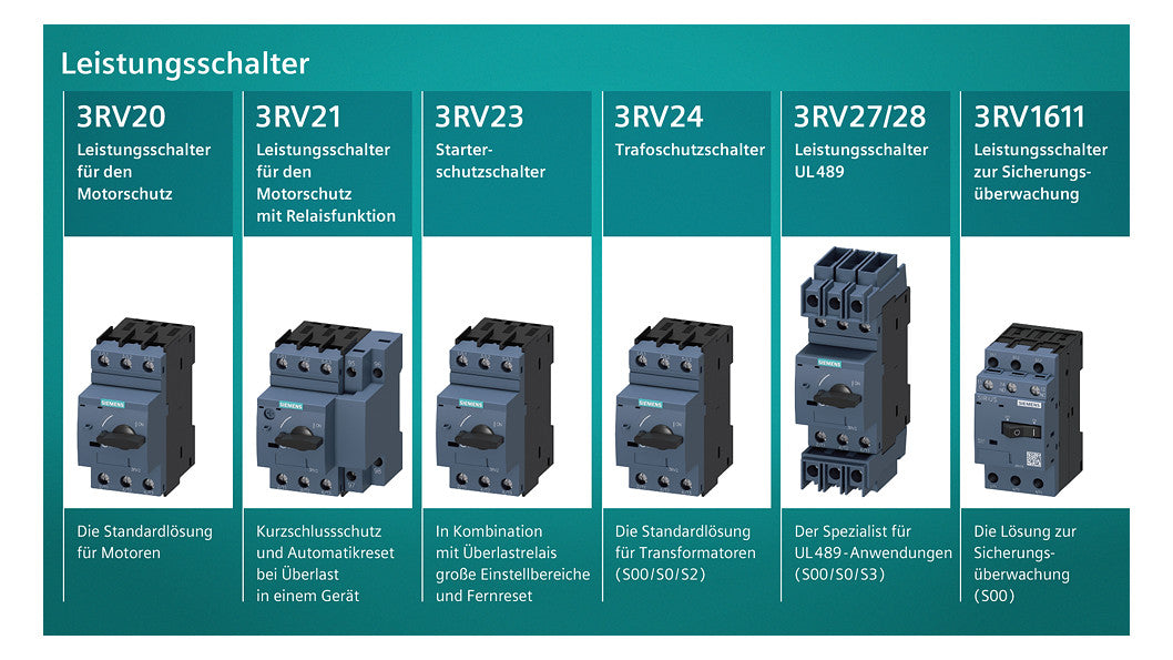 SIEMENS Leistungsschalter 8A 3p IP20 3RV2411-1HA10 5,5-8A/In Einb