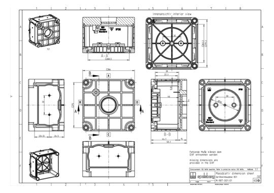SPELSBERG Gerätedose UP Klemme luftd Kst BS 1 86x86x60mm IP30 quadrat
