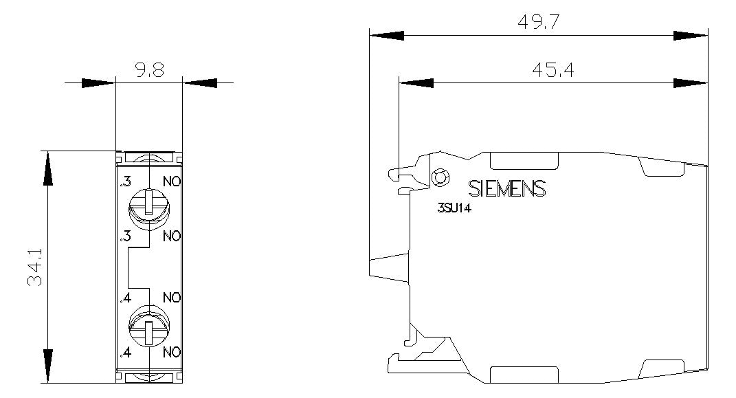 SIEMENS Hilfsschalterblock 2S Frontbef 3SU1400-1AA10-1DA0 4A/AC Schraub