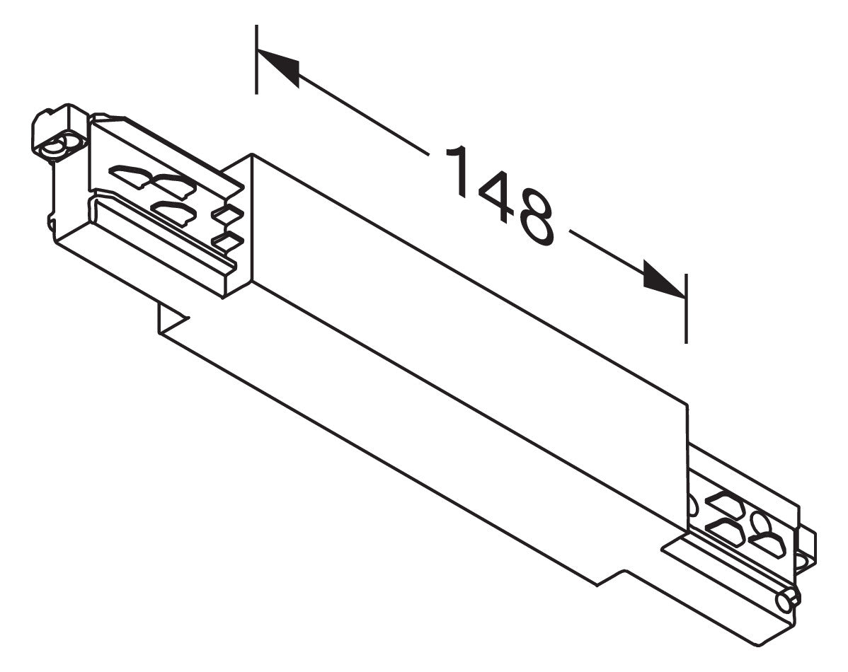 REGIOLUX Mitteleinspeisung sw 7p 148mm DPSN-ESM sw RAL9005
