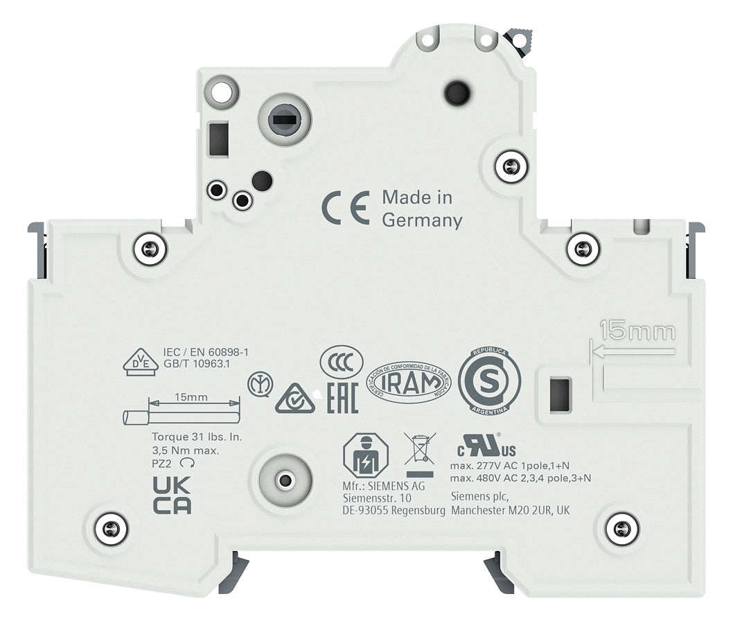 SIEMENS Leitungsschutzschalter UC C 16A 5SY6116-7 1p 400V 1TE 50Hz IP20