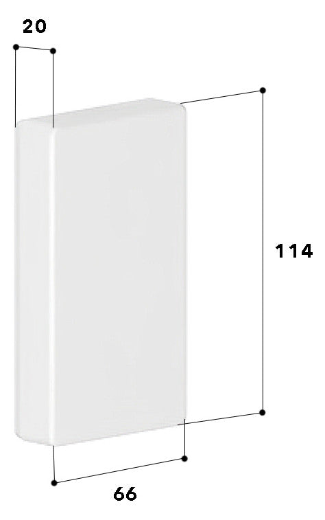 GGK Endstück GEB-K 110x62mm Kst li/re BR 60x110/80-ES/4 rws RAL9010 unbeh