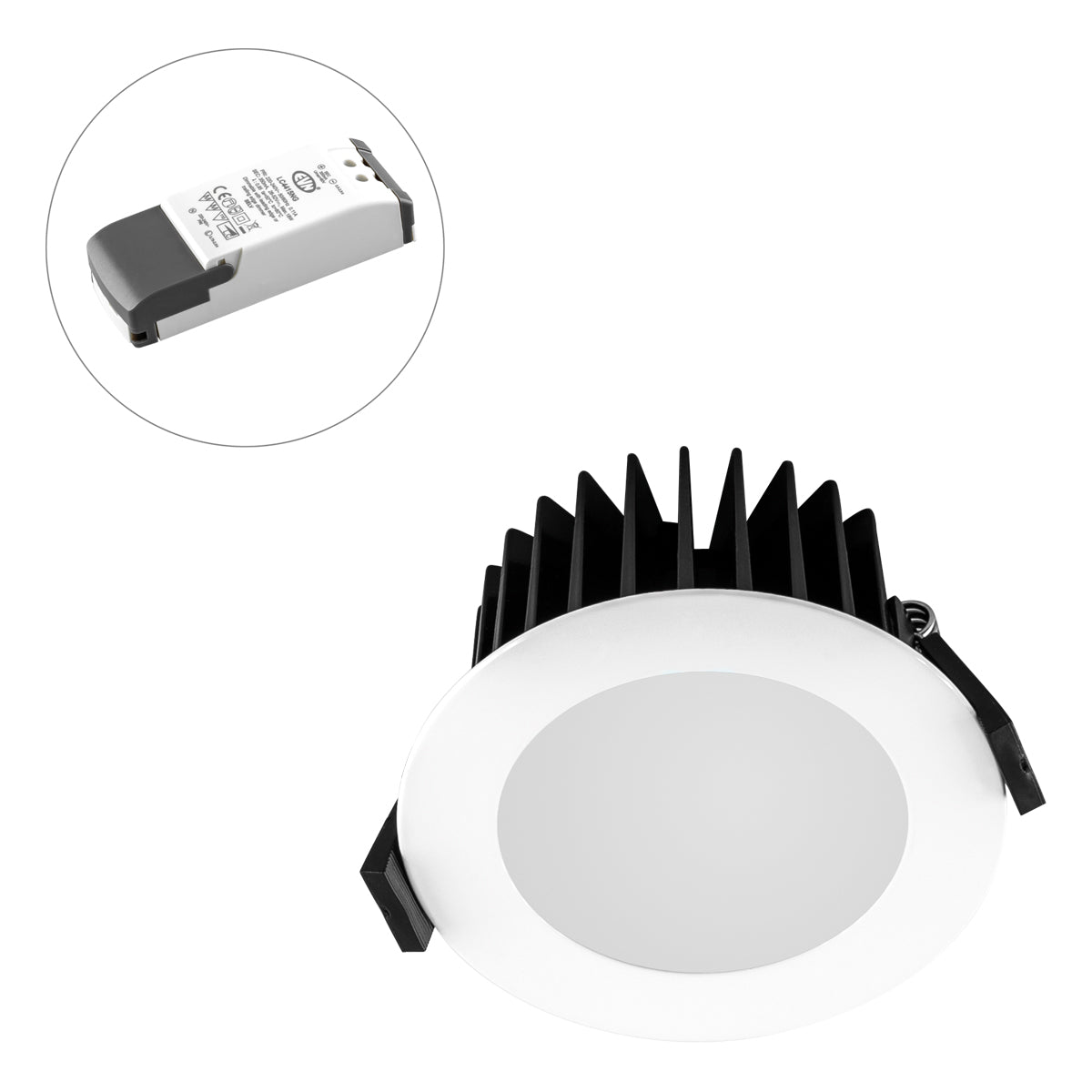 EVN LED-Einbaustrahler 10W Konv dim 1LED L44100127 ws 2700K ws 931lm ws mt Alu