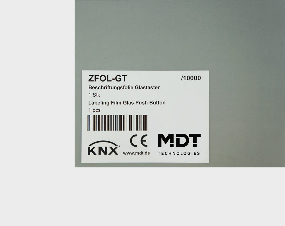 MDT Beschriftungsfolie für Glastaster Plus ZFOL-GT