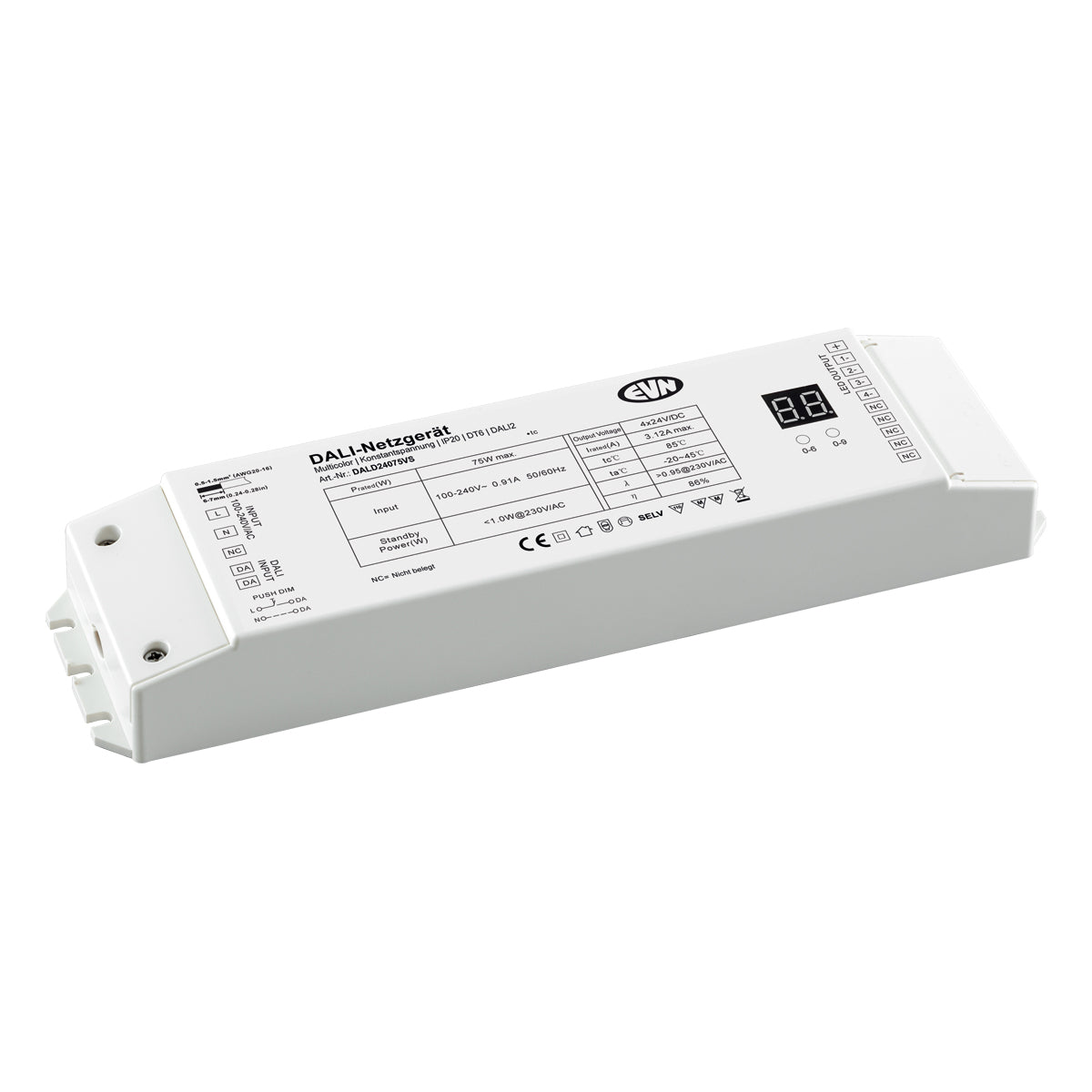 EVN LED-Trafo 0,1-75W 780mA 24V DALI DALD24075VS IP20 Kstgeh stat