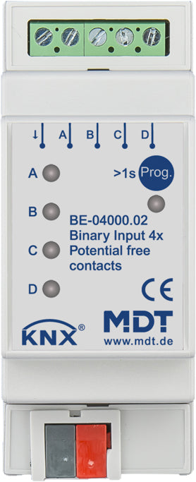 MDT Binäreingang 4-fach 2TE REG potentialfrei BE-04000.02