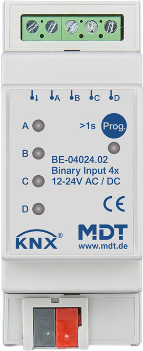 MDT Binäreingang 4-fach 2TE REG 24VAC/DC BE-04024.02