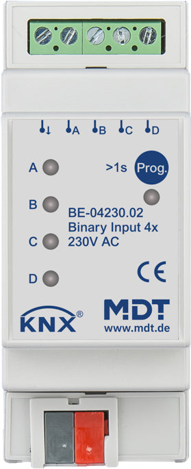 MDT Binäreingang 4-fach 2TE REG 230VAC BE-04230.02