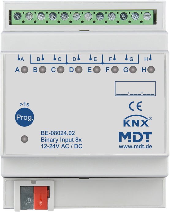 MDT Binäreingang 8-fach 4TE REG 24VAC/DC BE-08024.02