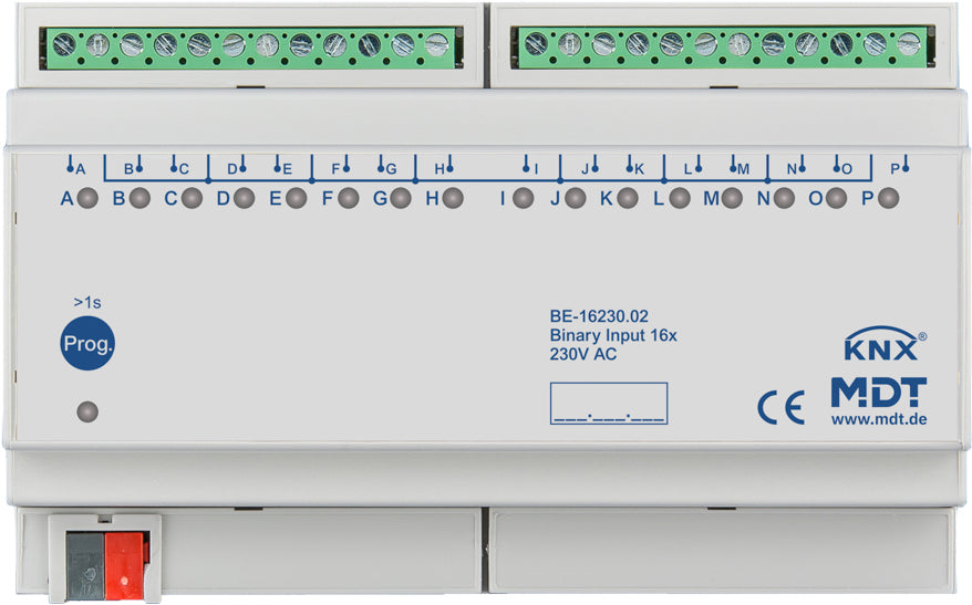 MDT Binäreingang 16-fach 8TE REG 230VAC BE-16230.02