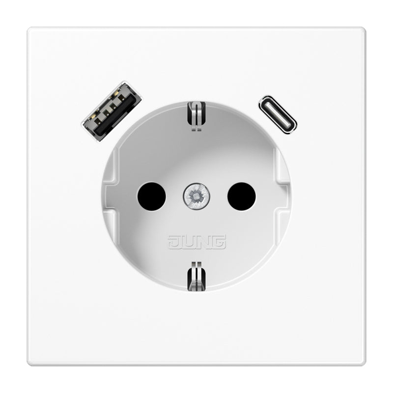 JUNG Steckdose 1f aws glz 1USB-A 1USB-C LS 1520-15 CA WW UP IP20 vert