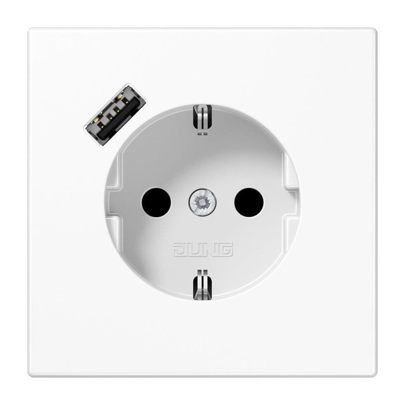 JUNG Steckdose 1f aws glz 1USB-A UP m.BS LS 1520-18 A WW IP20 vert