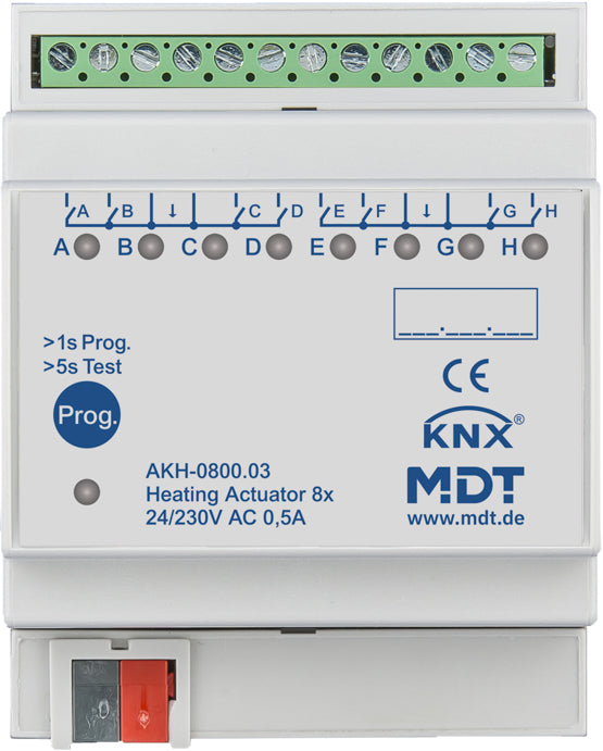 MDT Heizungsaktor 8-fach 4TE,REG,24-230VAC AKH-0800.03