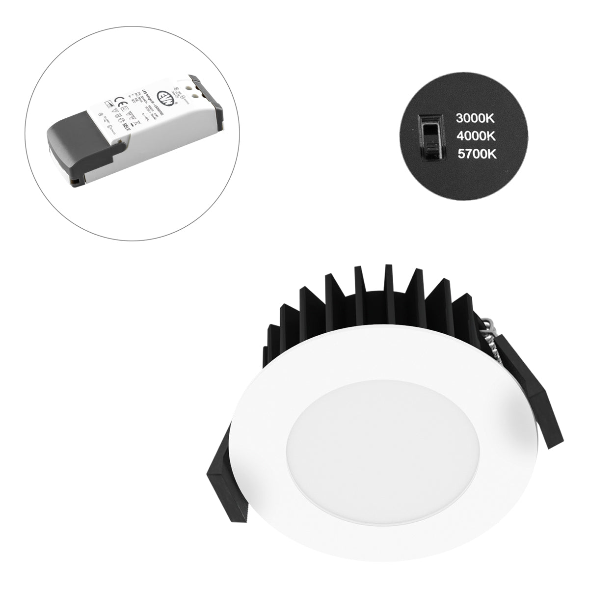 EVN LED-Einbaustrahler 7W Konv dim 1LED L54N070125 dim ws 3000-5700K ws 840lm