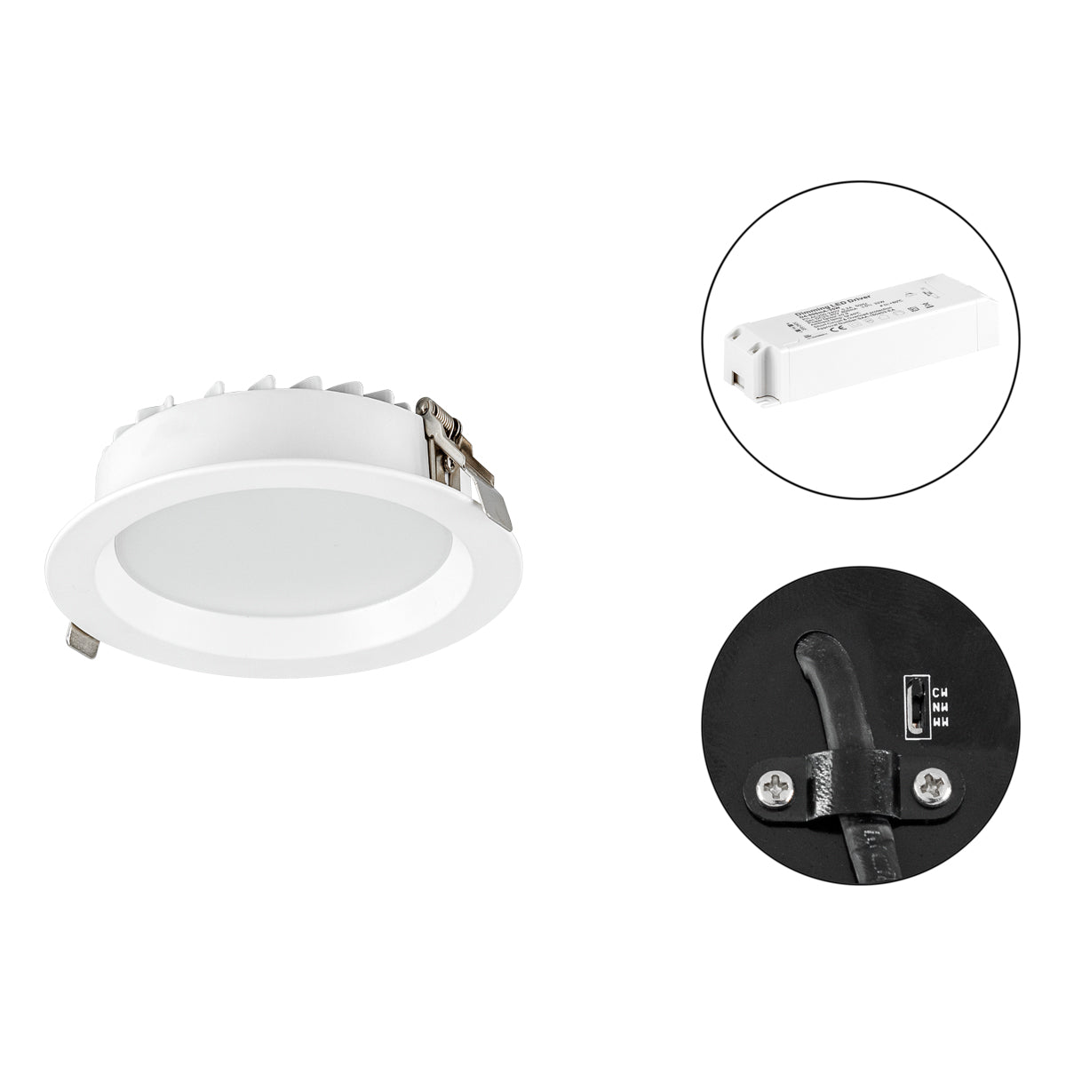 EVN LED-Einbaustrahler 15W Konv 1LED ws LN54150125 3000-5700K ws 1580lm ws mt