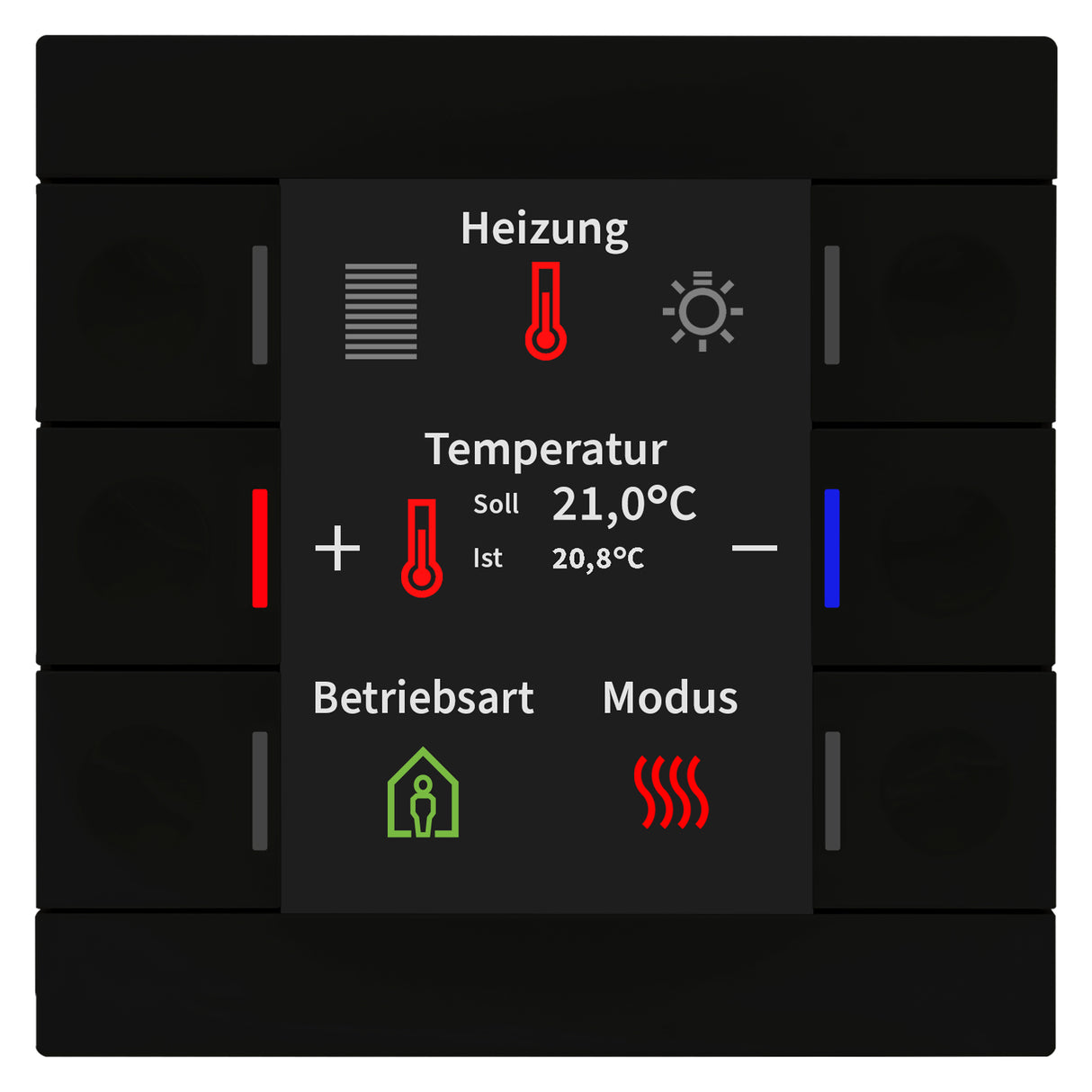 MDT Tastsensor KNX UP sw mt 6f 6pkt LED BE-TAS86T06.02 inkl.Ankoppl m.Display