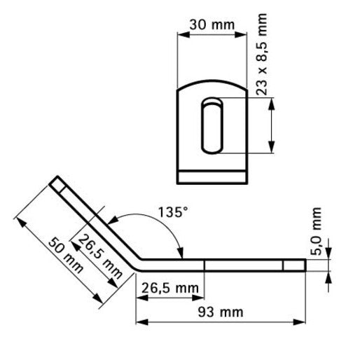Walraven Schienenverbinder 135 Grad Edelstahl 1.4401 V4A - für RapidRail | 6587135