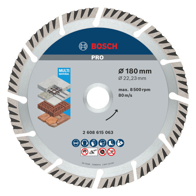 BOSCH-EW Diamant-Trennscheibe 180x10mm 2608615063 f.Backstein f.Beton f.Metall