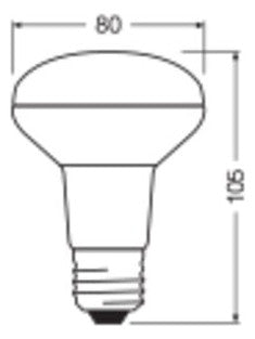 LEDVANCE LED-Reflektorlampe E27 8,5W ws LED R80 100 36° DIM P 8.5W 827 E27 2700K